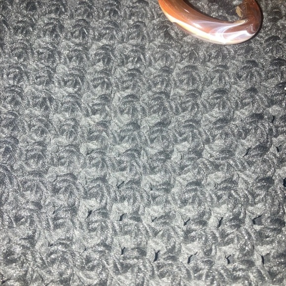 4/$25 Vintage Marbella Gray Macramé 70s Chunky Rope Flex Frame Clutch - Picture 8 of 8